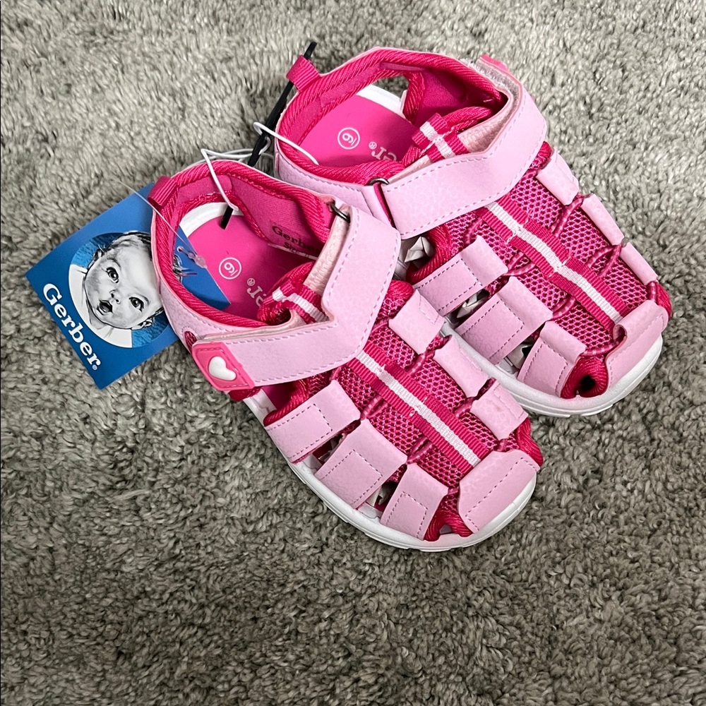 Gerber Pink and White Kids Sandals